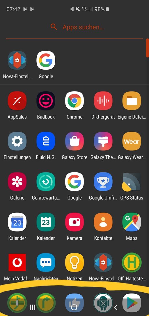 S10 App Drawer Und Navigationsleiste Nova Launcher Android