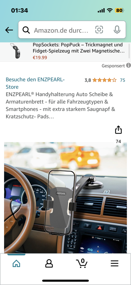 ENZPEARL® Handyhalterung Auto Scheibe & Armaturenbrett - für alle  Fahrzeugtypen & Smartphones - mit extra starkem Saugnapf & Kratzschutz-  Pads…