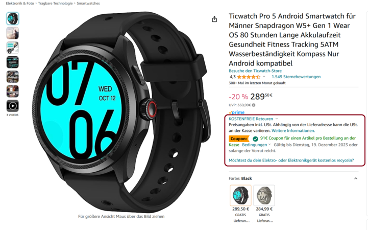 2023-12-18 18_42_41-Ticwatch Pro 5 Android Smartwatch für Männer Snapdragon W5+ Gen 1 Wear OS ...png