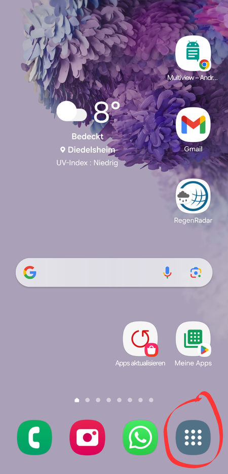 App Bildschirm Schaltfläche Auf Startbildschirm Anzeigen Installierte App auf dem Startbildschirm anzeigen (Samsung One UI)
