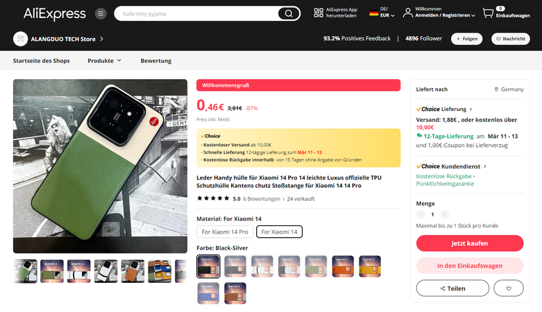 2024-02-26 19_35_19-Leder Handy hülle für Xiaomi 14 Pro 14 leichte Luxus offizielle TPU Schutz...png
