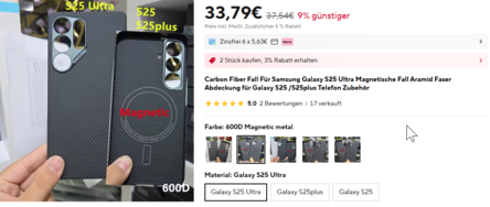 2025-01-23 10_53_17-Carbon Fiber Fall Für Samsung Galaxy S25 Ultra Magnetische Fall Aramid Fas...png