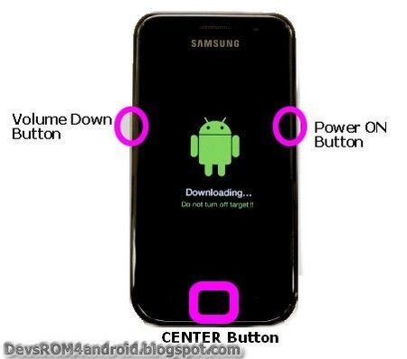 Samsung Galaxy S Plus I9001 Download Mode button.jpg