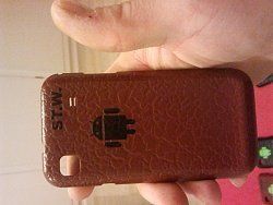 Samsung Galaxy S i9000 Rot-BraunLeder Optik mit Android Logo.jpg