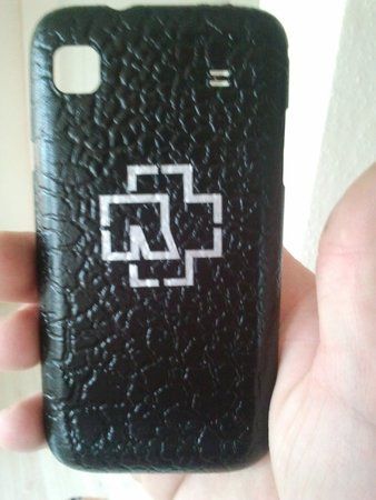 Samsung Galaxy S i9000 Schwarz Leder Optik mit Rammstein Logo.jpg