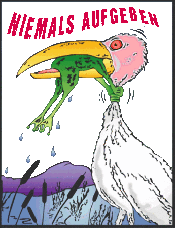 Niemals-aufgeben-Frosch-Storch-never-ever-give-up-qpress.gif