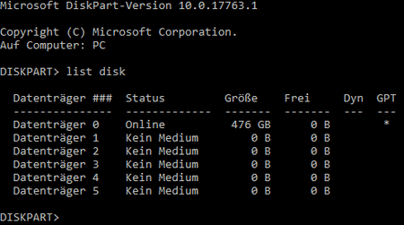 2019-01-10 13_01_07-Administrator_ Kommandozeile (Admin) - diskpart.png 2019-01-10 13_01_07-Administrator_ Kommandozeile (Admin) - diskpart.png
