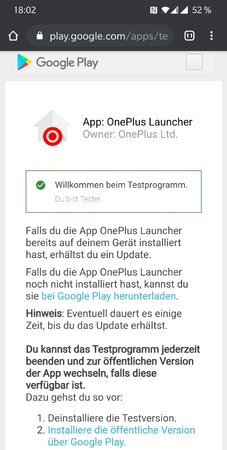 Beta-Version des OnePlus Launcher Anmeldung.jpeg