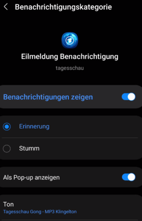 Tagesschau Benachrichtigungston manell eingestellt.PNG