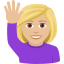 Handhebende Frau: mittelheller Hautton :woman_raising_hand_tone2: 🙋🏼‍♀️