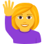 Handhebende Frau :woman_raising_hand: đââïž