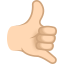 Ruf-Mich-An-Handzeichen: heller Hautton :call_me_tone1: 🤙🏻