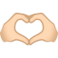Hände, die Herz bilden: heller Hautton :heart_hands_tone1: 🫶🏻